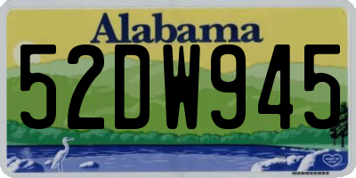 AL license plate 52DW945
