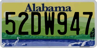 AL license plate 52DW947