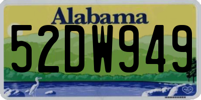 AL license plate 52DW949