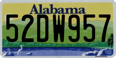 AL license plate 52DW957