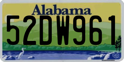 AL license plate 52DW961