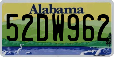 AL license plate 52DW962