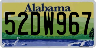 AL license plate 52DW967