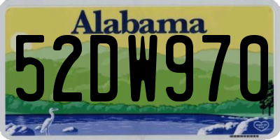 AL license plate 52DW970