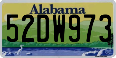 AL license plate 52DW973