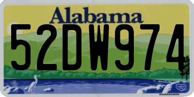 AL license plate 52DW974