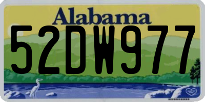 AL license plate 52DW977