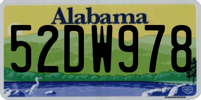 AL license plate 52DW978