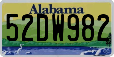 AL license plate 52DW982