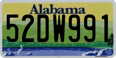 AL license plate 52DW991