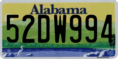 AL license plate 52DW994