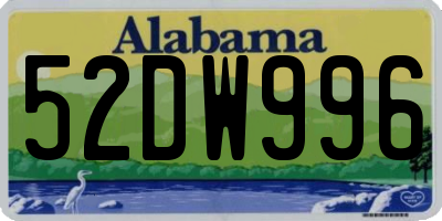 AL license plate 52DW996