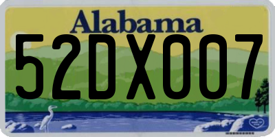 AL license plate 52DX007