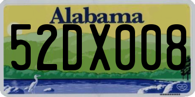 AL license plate 52DX008