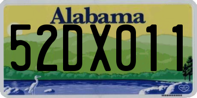 AL license plate 52DX011