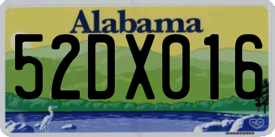 AL license plate 52DX016