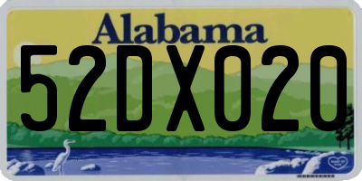 AL license plate 52DX020