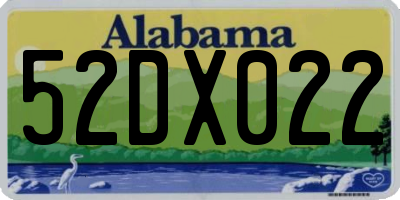 AL license plate 52DX022