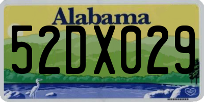AL license plate 52DX029