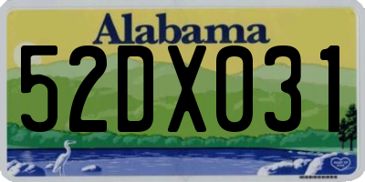 AL license plate 52DX031