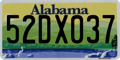 AL license plate 52DX037