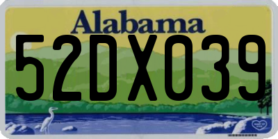AL license plate 52DX039