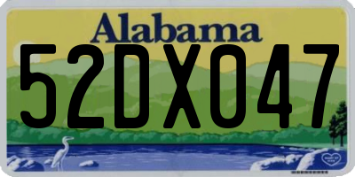 AL license plate 52DX047
