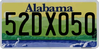 AL license plate 52DX050