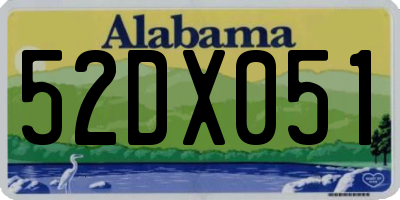 AL license plate 52DX051