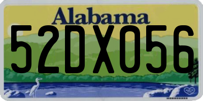 AL license plate 52DX056