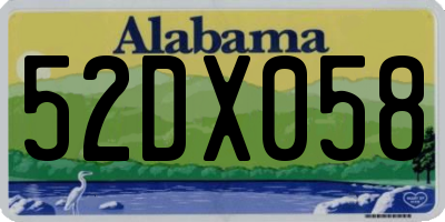 AL license plate 52DX058