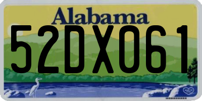 AL license plate 52DX061
