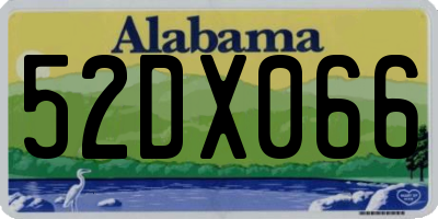 AL license plate 52DX066