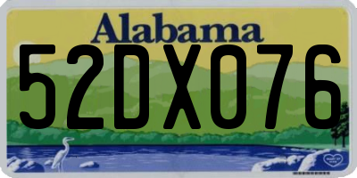AL license plate 52DX076