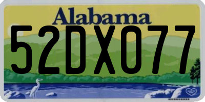 AL license plate 52DX077