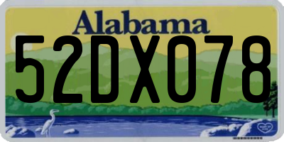 AL license plate 52DX078
