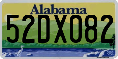 AL license plate 52DX082