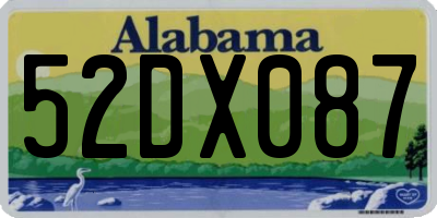 AL license plate 52DX087