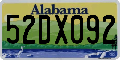 AL license plate 52DX092