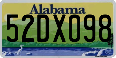 AL license plate 52DX098