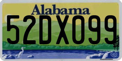 AL license plate 52DX099