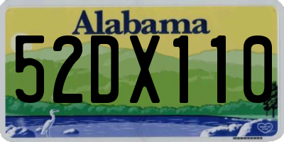 AL license plate 52DX110