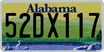 AL license plate 52DX117