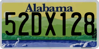 AL license plate 52DX128