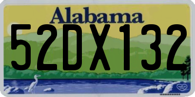 AL license plate 52DX132