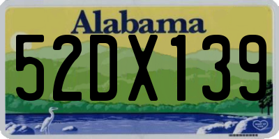 AL license plate 52DX139