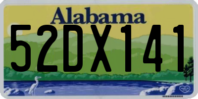 AL license plate 52DX141