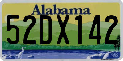 AL license plate 52DX142