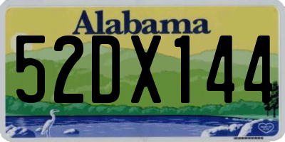 AL license plate 52DX144