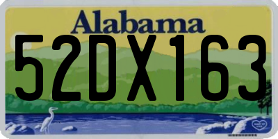 AL license plate 52DX163